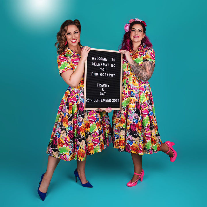Peggy Swing Dress in Purple Christmas Corgi's