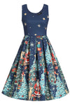 Amanda Christmas Santa Dress in Blue