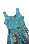 Amanda Christmas Santa Dress in Dark Cyan