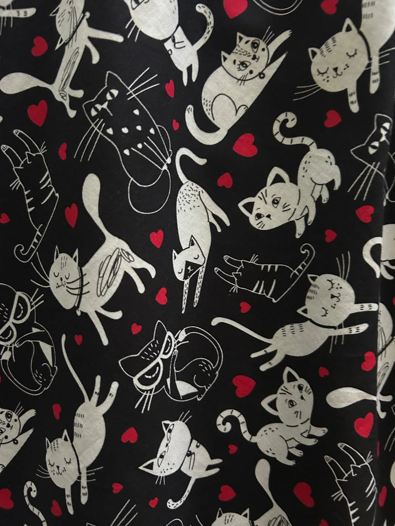 Cats & Hearts Midi Dress