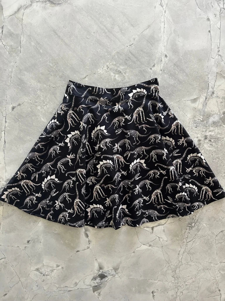 PREORDER - Dino Bones Skater Skirt - Estimated dispatch date 29th of September