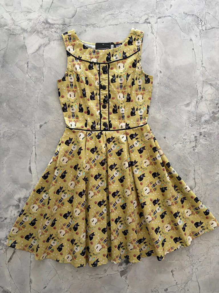 PREORDER - Elizabeth Dress in Mystical Cats - Estimated dispatch 30th July