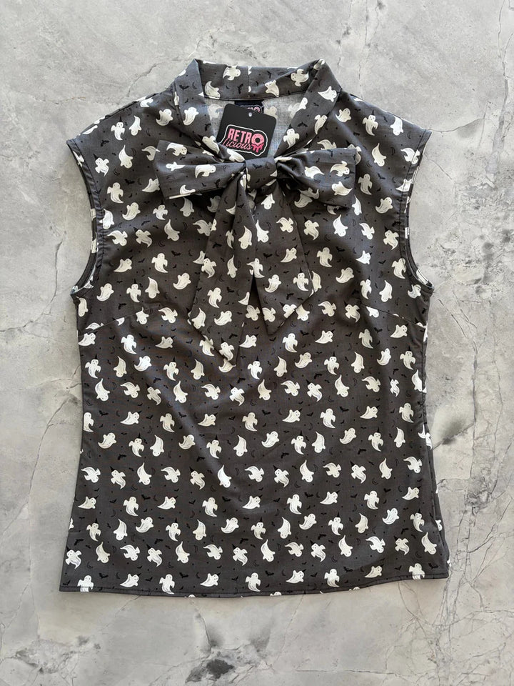 PREORDER - Glow in the Dark Ghost Bow Top - Expected dispatch date 30th July