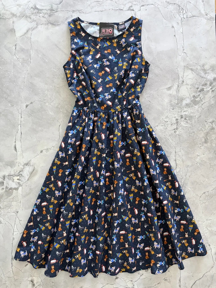 PREORDER - Dogs in Costumes Midi Dress - Expected dispatch date 11th of August