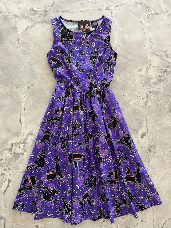 PREORDER - Purple Cauldron Midi Dress - Expected dispatch date 11th of August