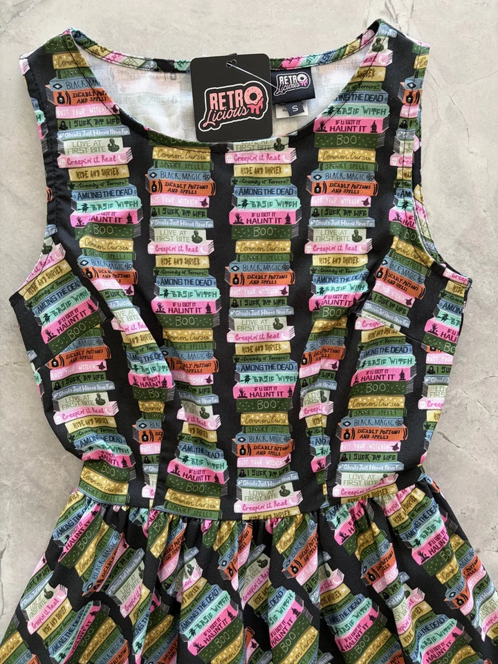 PREORDER - Haunted Book Stacks Vintage Dress - Estimated dispatch 11th of August
