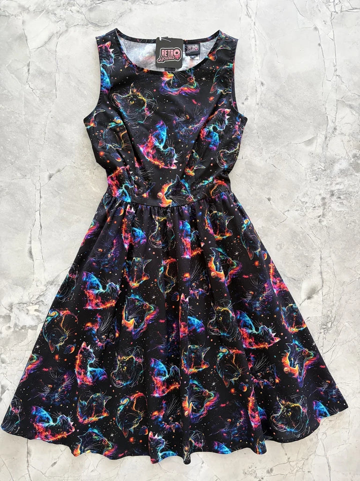 PREORDER - Dark Cats Vintage Dress - Estimated dispatch 11th of August