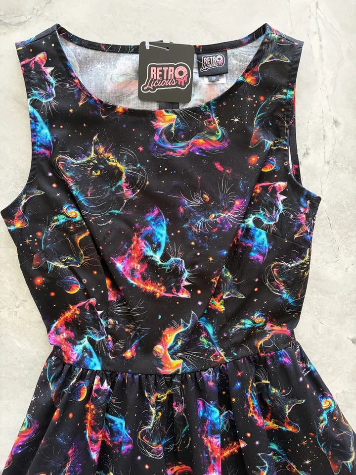 PREORDER - Dark Cats Vintage Dress - Estimated dispatch 11th of August