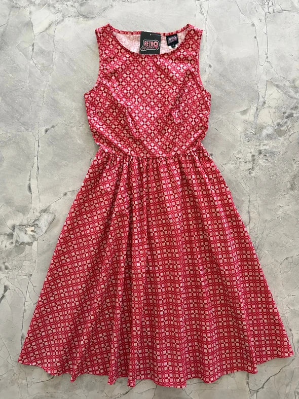 PREORDER - Red Diamond Midi Dress - Expected dispatch date 29th of September