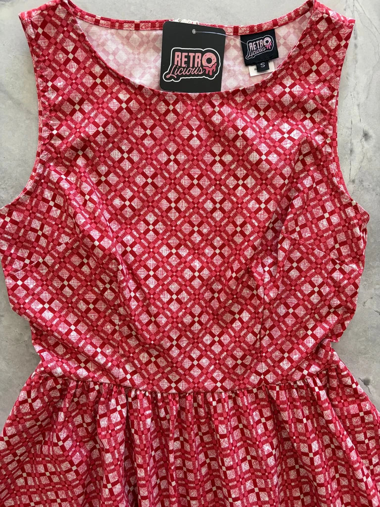 PREORDER - Red Diamond Midi Dress - Expected dispatch date 29th of September