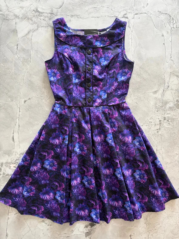 PREORDER - Elizabeth Dress in Purple Floral - Estimated dispatch 7th of October