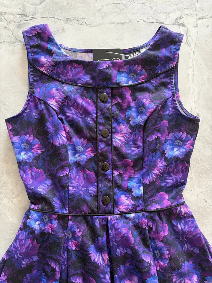 PREORDER - Elizabeth Dress in Purple Floral - Estimated dispatch 7th of October