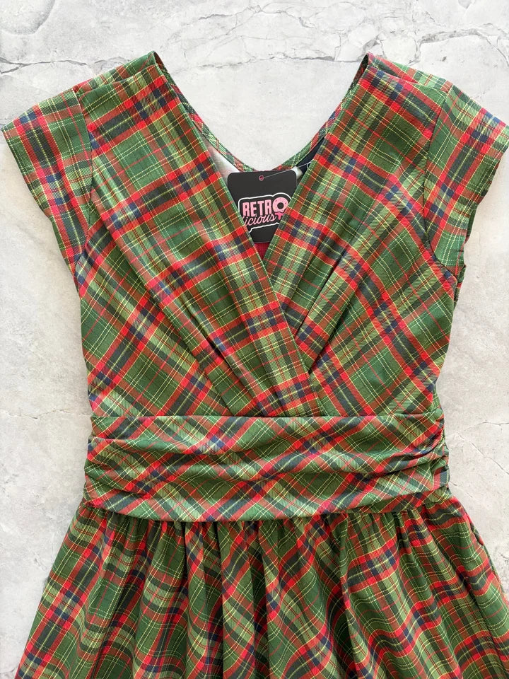 PREORDER - Green Plaid Greta Dress - Expected dispatch date 29th of October