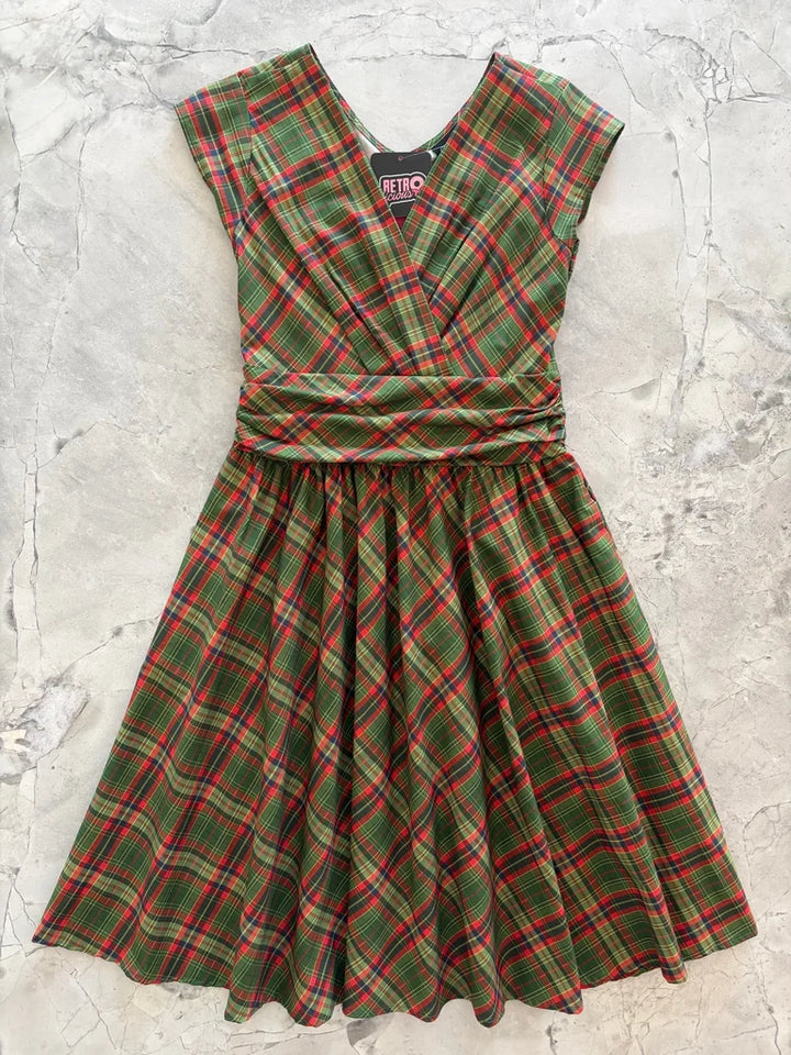 PREORDER - Green Plaid Greta Dress - Expected dispatch date 29th of October