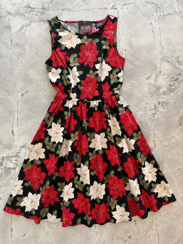 PREORDER - Poinsettia Vintage Dress - Estimated dispatch 29th of October