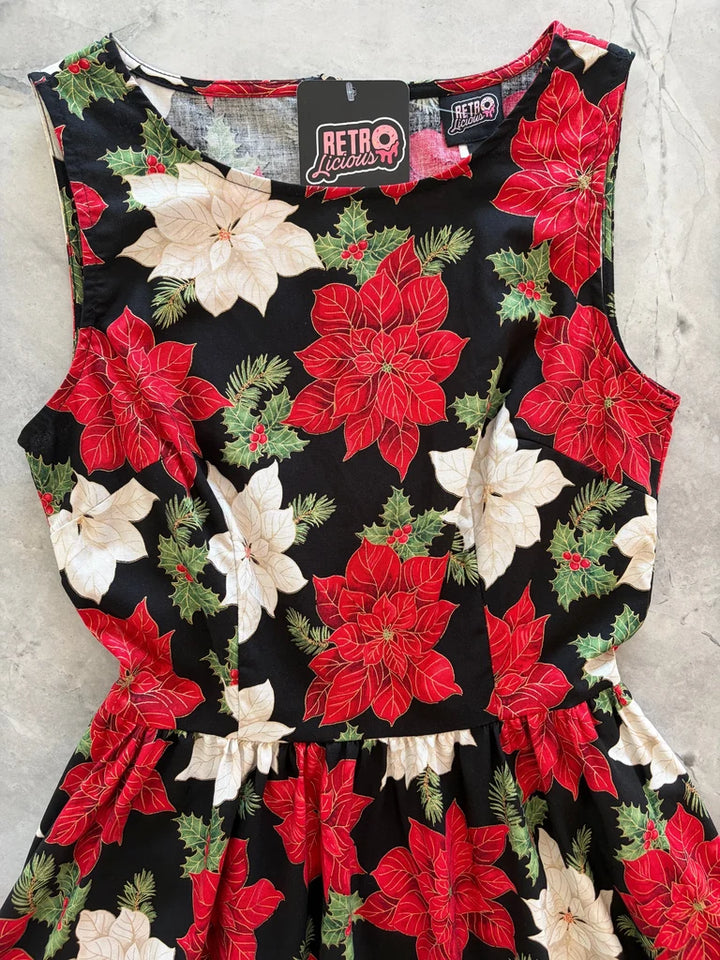 PREORDER - Poinsettia Vintage Dress - Estimated dispatch 29th of October
