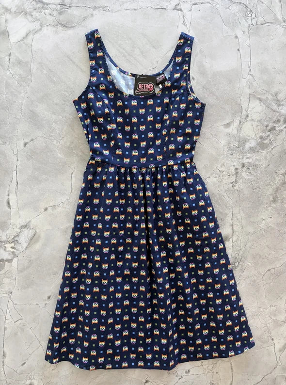 PREORDER - Retro Cats Fit & Flare Dress - Estimated dispatch 12th of November