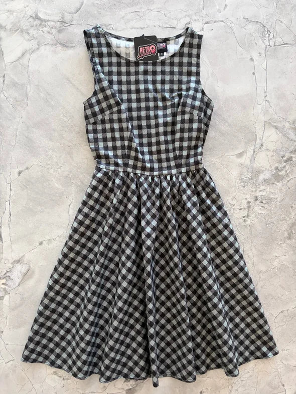 PREORDER - Checkered Cats Vintage Dress- Estimated dispatch 12th of November