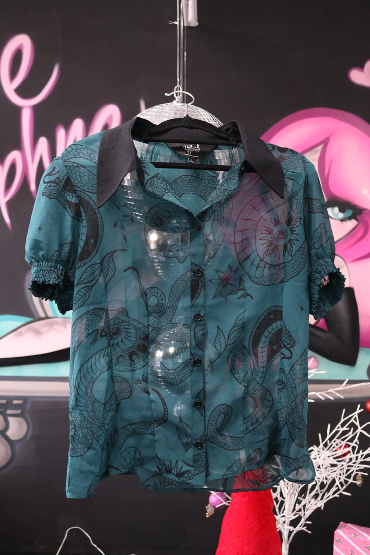 Hell Bunny Venom Blouse - size 14 (L)