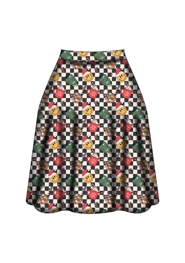 Iris Swing Skirt - Retro Christmas - Preorder for dispatch 28th of October
