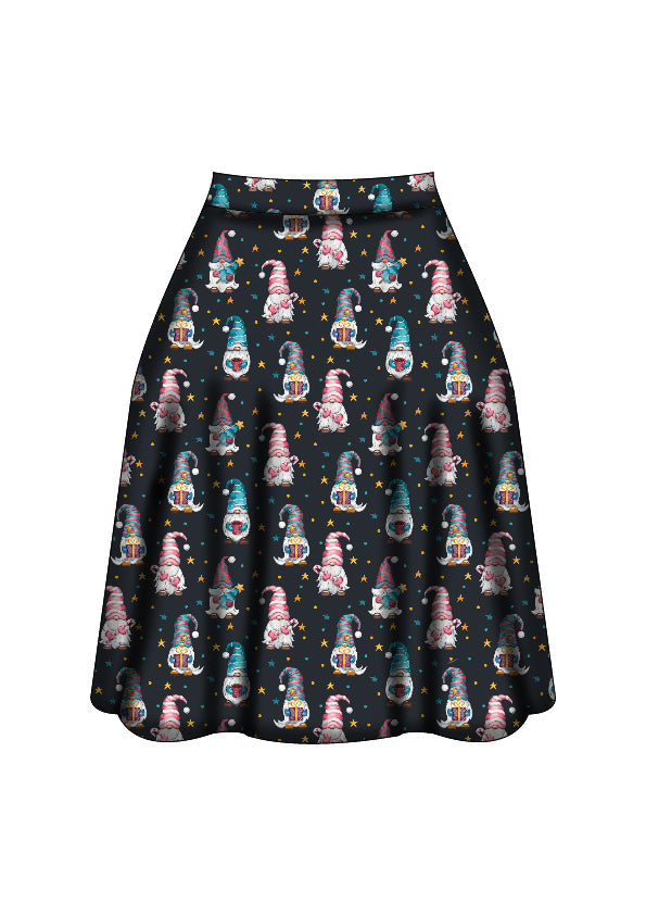 Iris Swing Skirt - Christmas Gnomes - Preorder for dispatch 28th of October