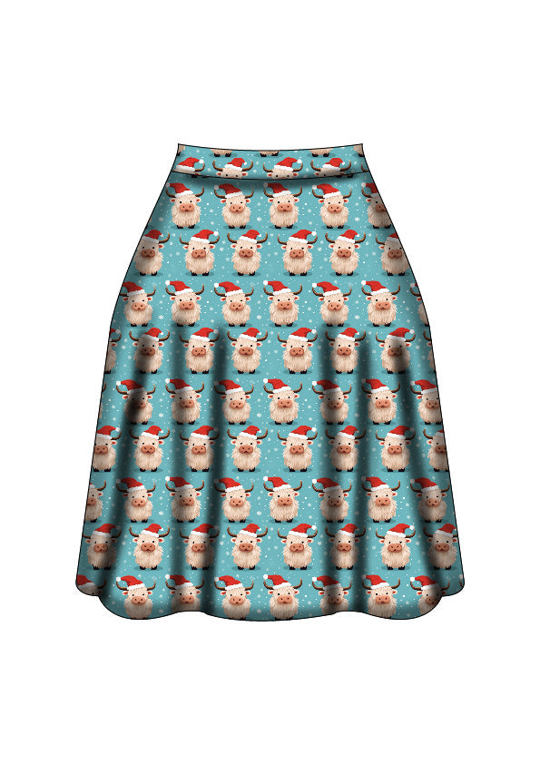 Iris Swing Skirt - Christmas Highland - Preorder for dispatch 28th of October