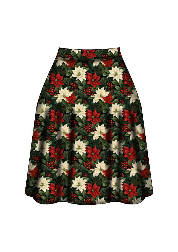 Iris Swing Skirt - Poinsettia - Preorder for dispatch 28th of October