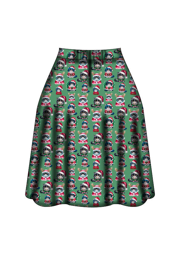 Iris Swing Skirt - Grumpy Cats Christmas - Preorder for dispatch 28th of October
