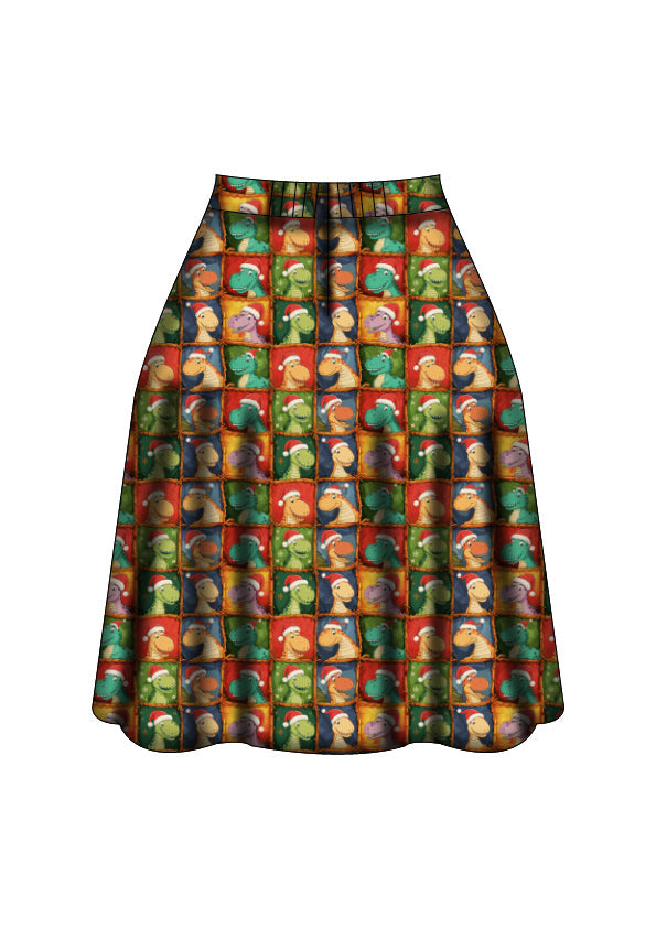 Iris Swing Skirt - Dino's First Christmas - Preorder for dispatch 28th of October