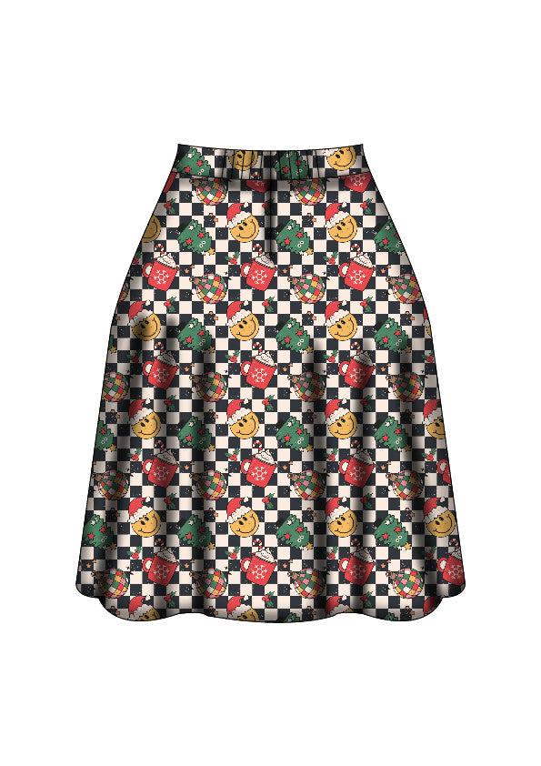 Iris Swing Skirt - Retro Christmas - Preorder for dispatch 28th of October
