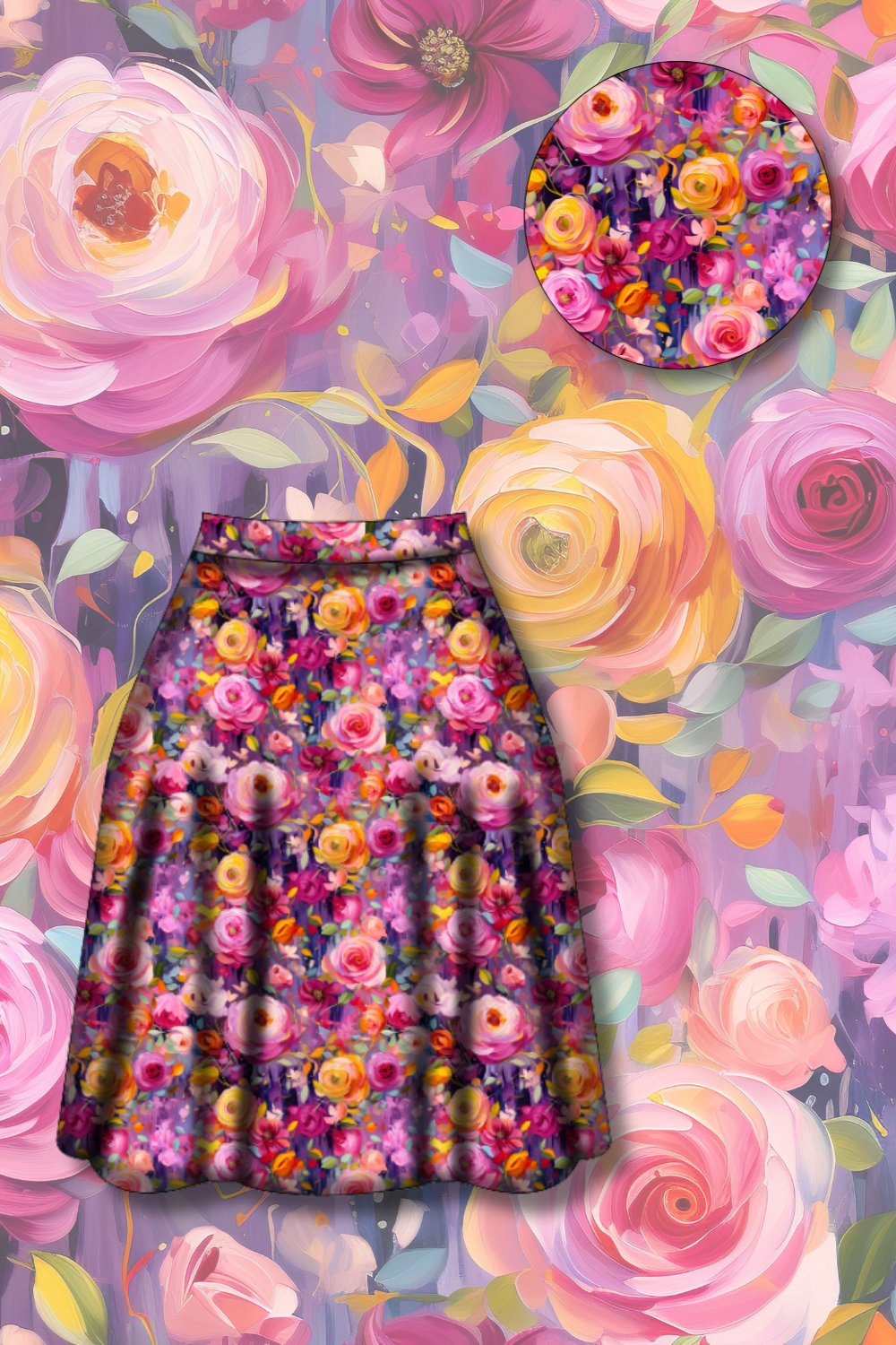 PREORDER - Iris Swing Skirt - Painted in Bloom - Estimated dispatch date 27th of October