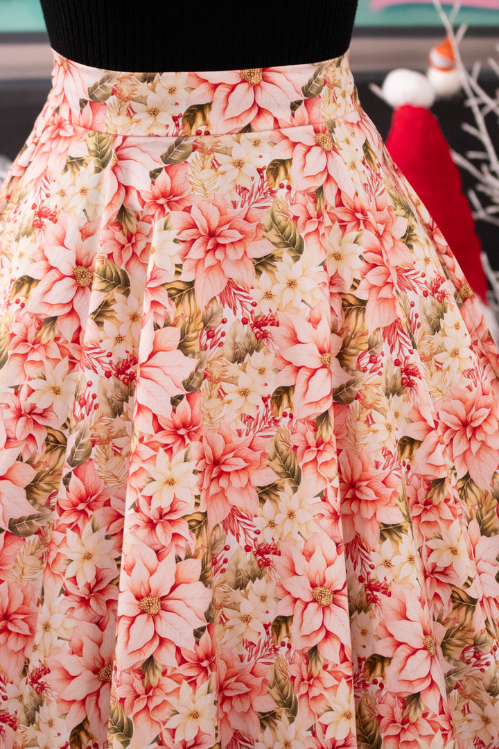Iris Swing Skirt - Pink Poinsettia