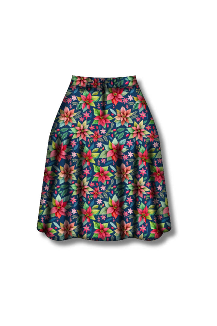 PREORDER  - Iris Skirt - Poinsettia Party - Estimated dispatch date 5th of November