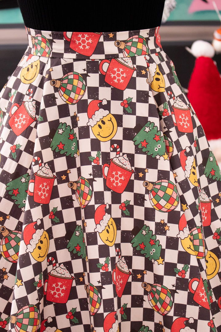 Iris Swing Skirt - Retro Christmas