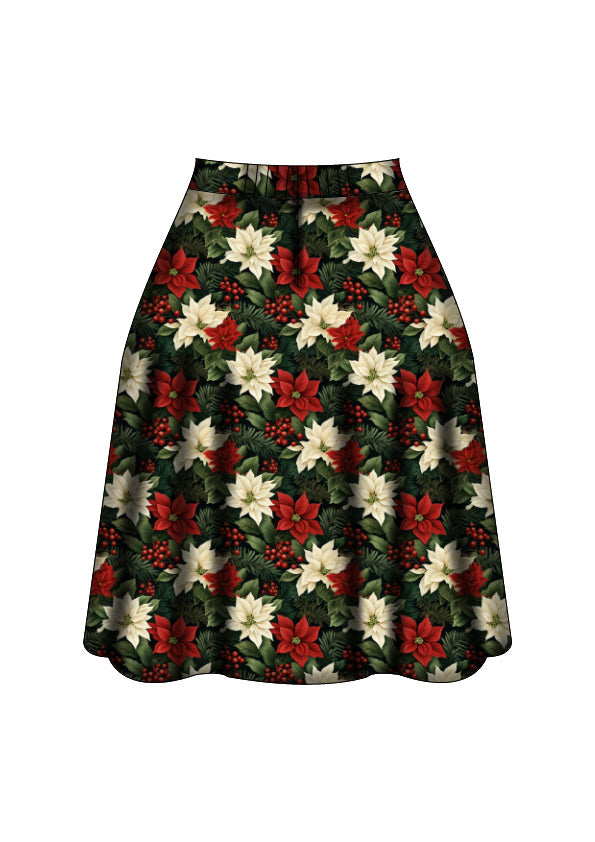 Iris Swing Skirt - Poinsettia - Preorder for dispatch 28th of October