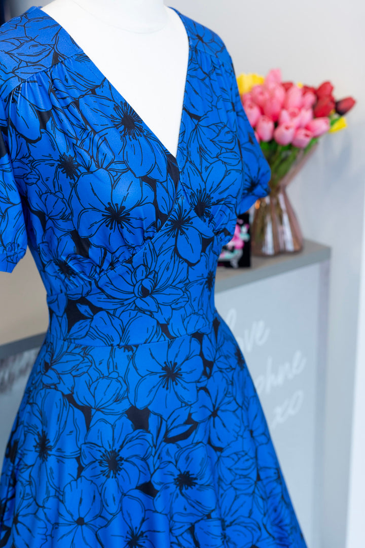 Julia Blue Floral Tea Dress