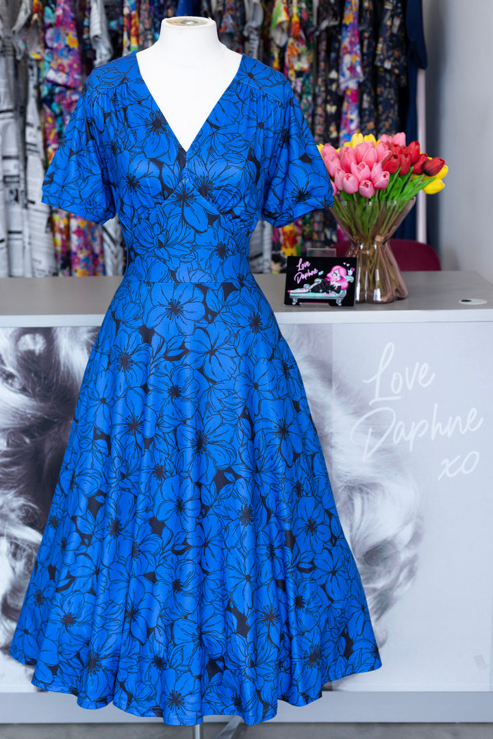 Julia Blue Floral Tea Dress
