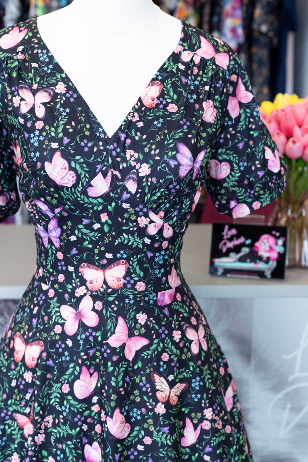 Julia Butterfly Garden Midi Dress
