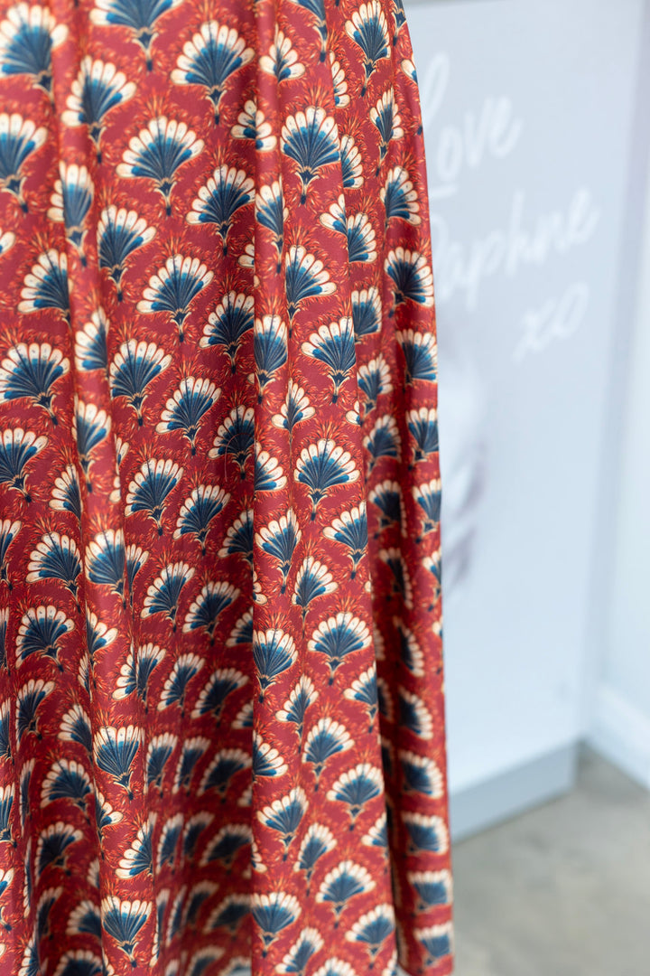 PREORDER - Julia Rust Red Fanburst Tea Dress - Estimated dispatch 8th of July