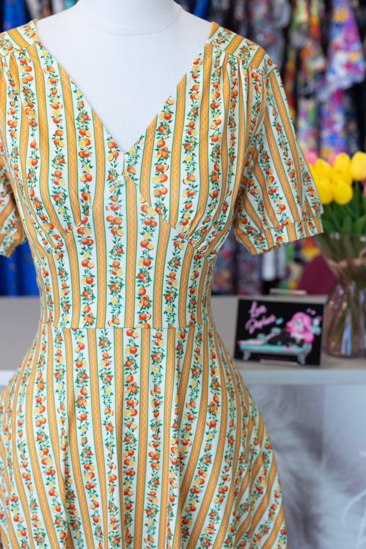 Julia Orange Stripe Tea Dress
