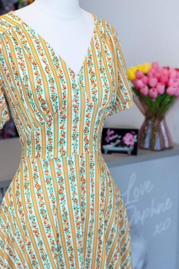 Julia Orange Stripe Tea Dress