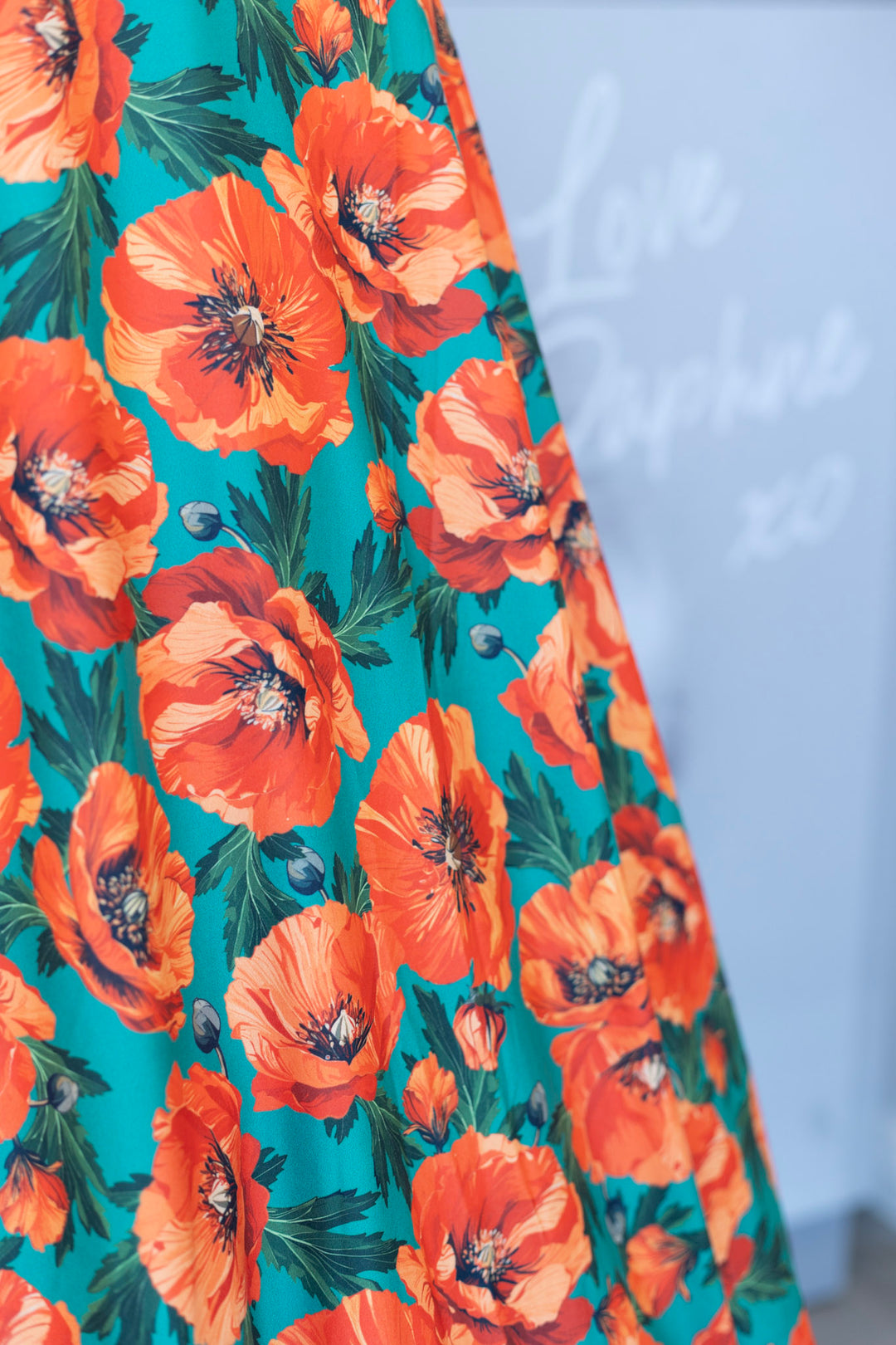 PREORDER - Julia Poppy Midi Dress - Expected dispatch date 16th of June