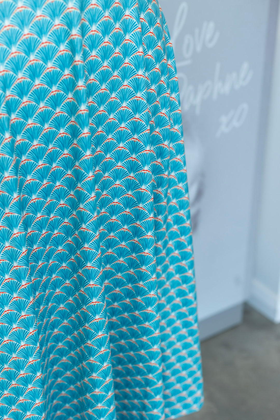 PREORDER - Julia Teal Blue Fanburst Tea Dress - Estimated dispatch 15th of July