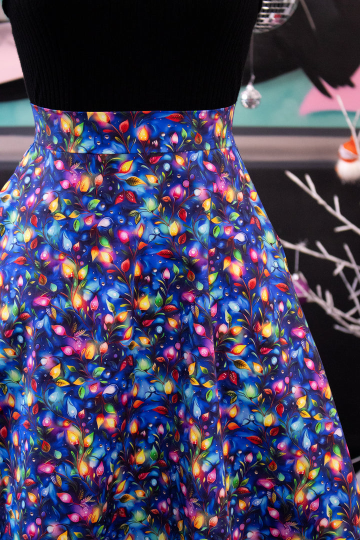 PREORDER - Nellie Skater Skirt - Christmas Lights - Estimate dispatch 10th of December