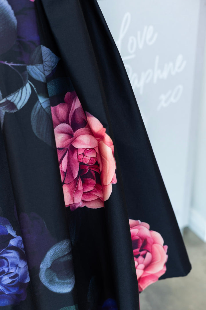 Lily Black Peony Dress