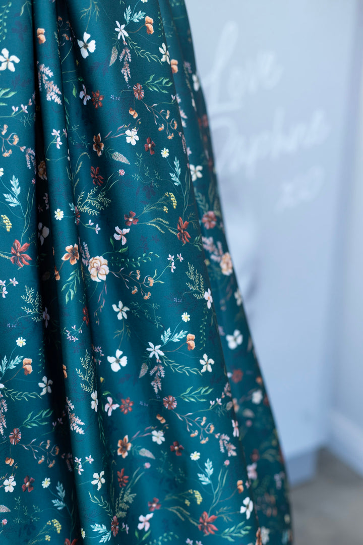 Lily Emerald Floral Vine Dress