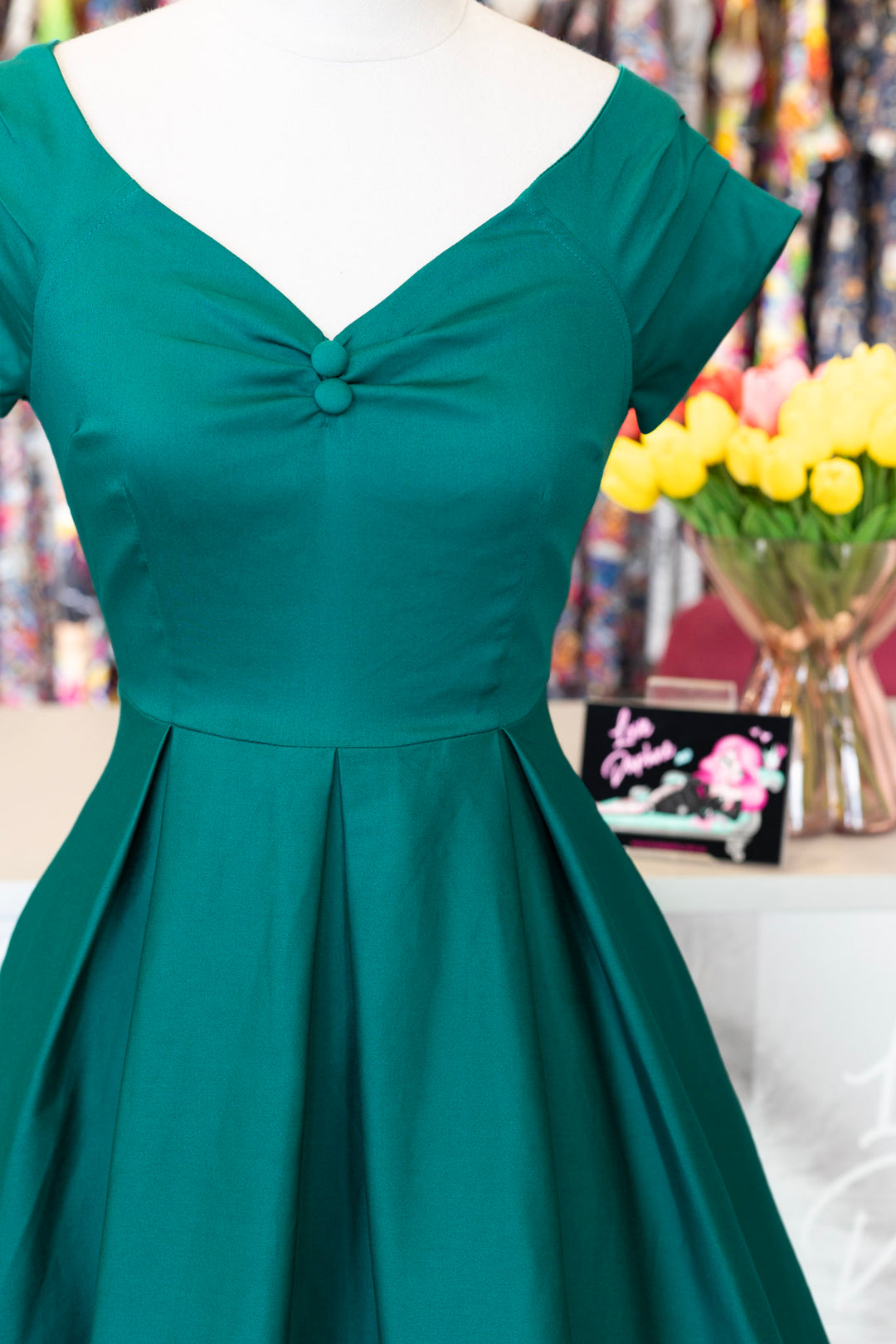 Lily Blue Green Emerald Swing Dress