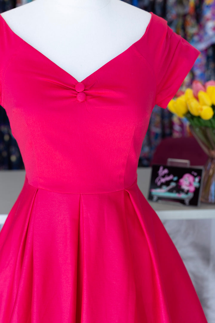 PREORDER - Lily Hot Pink Swing Dress - Expected dispatch 15th of September