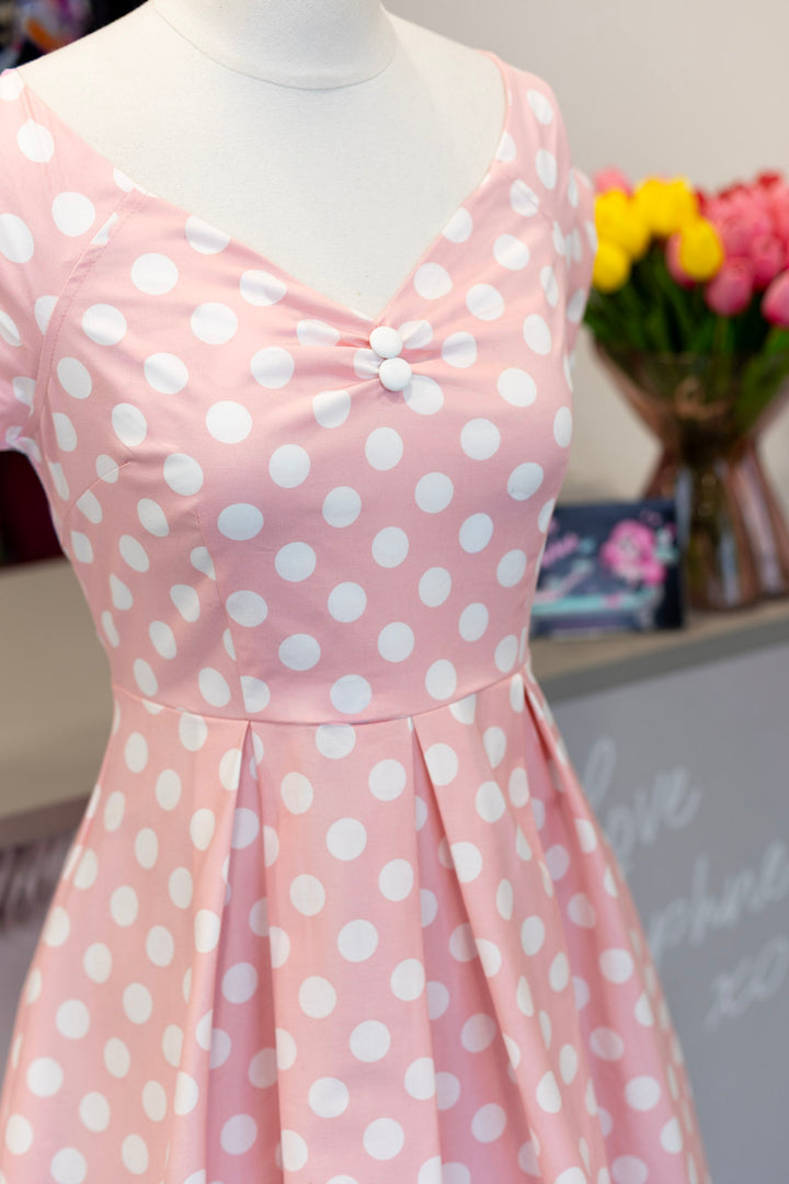 Lily Light Pink Polka Dot Dress