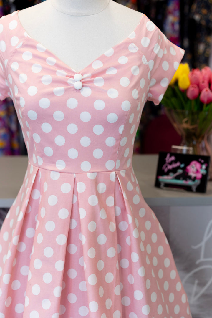 Lily Light Pink Polka Dot Dress